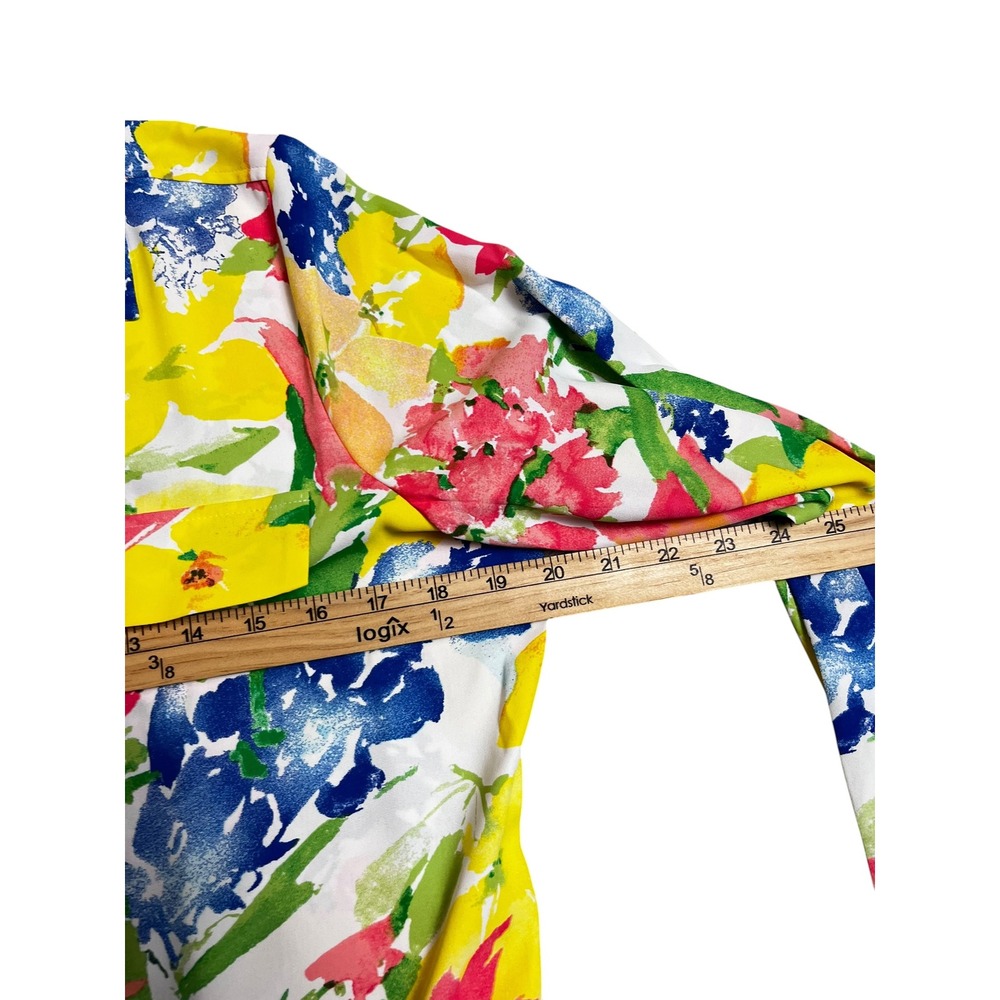 White House Black‎ Market Outlet Floral Button Down Blouse Small Artsy - Picture 6 of 9